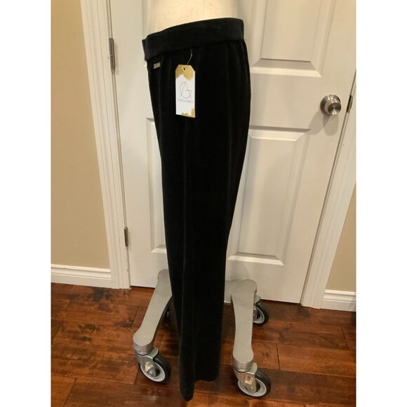 St. John Sport Black Velvet Pants W/ Elastic Waist, Size Small - Picture 4 of 7